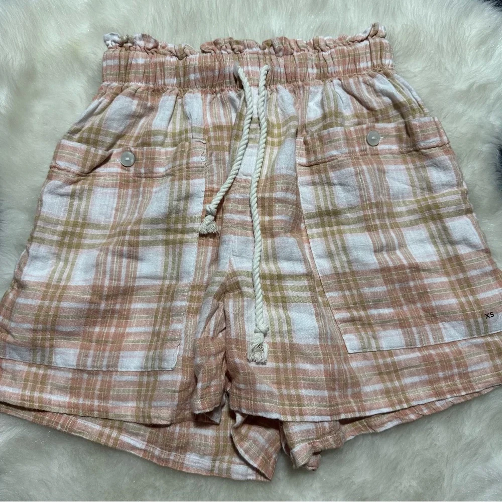 NWT AE Pink Plaid Beach Shorts